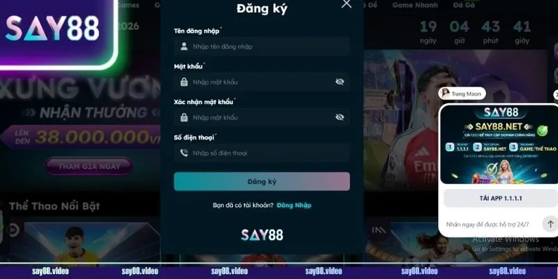 Đăng ký Say88 đơn giản với vài bước.
