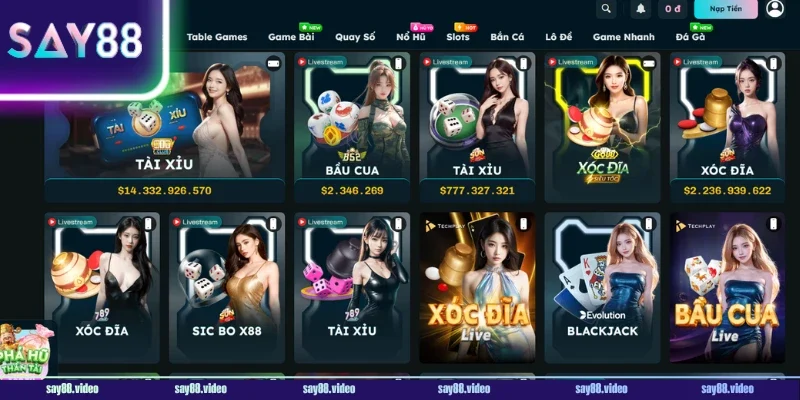 Sảnh Live Casino SAY88 đem đến trải nghiệm tương đồng với sòng trực tiếp